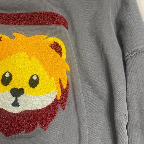 Rawgear Charcoal Carpet Lion Graphic Hoodie Pockets Skater Grandpa Heavy Dutyb - Picture 6 of 8